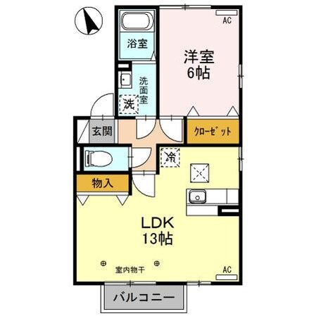 宇都宮駅 徒歩99分 1階の物件間取画像